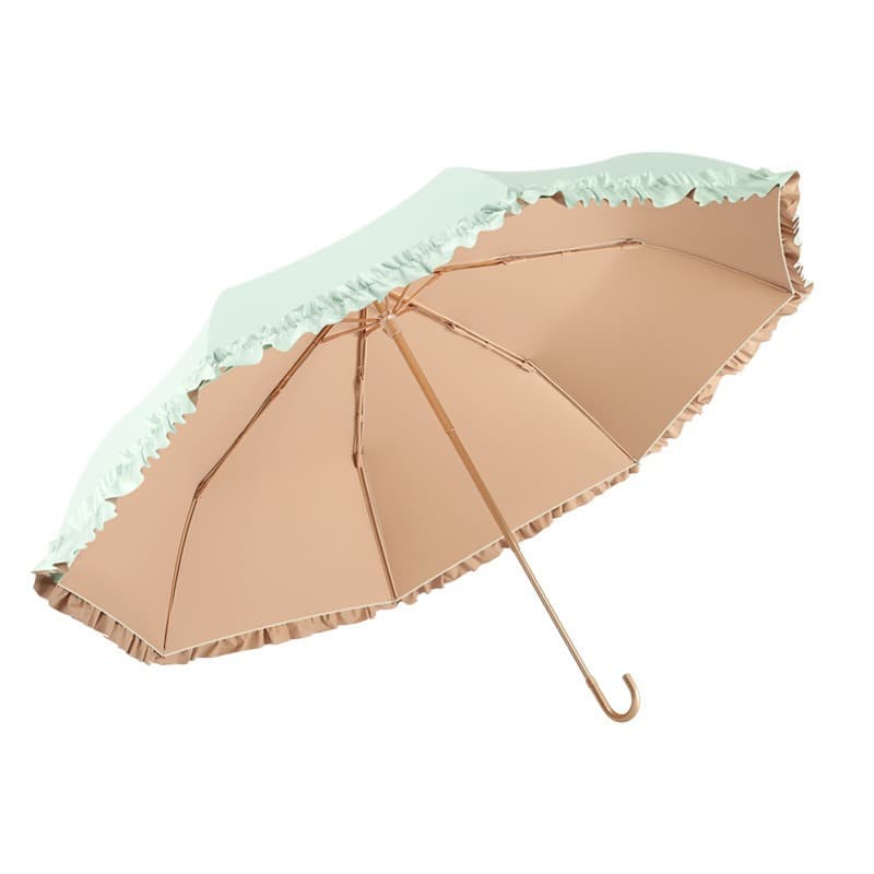 Solid Color Lace 3-Fold Umbrella