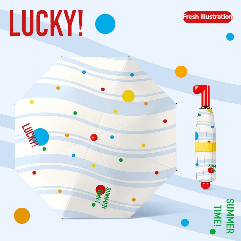 Designer Umbrella Student Folding Anti-Uv Sunshade Sunshade For Women Sunny Or Rainy Dual-Use Sun Umbrella Folding