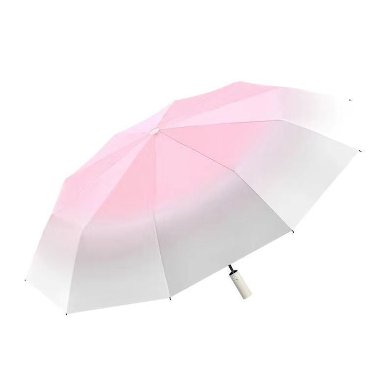 Gradient Color Fresh Automatic 8-Bone Thickened Vinyl Sun Protection Sunshade Anti-Uv High-End Rain Or Shine Umbrella