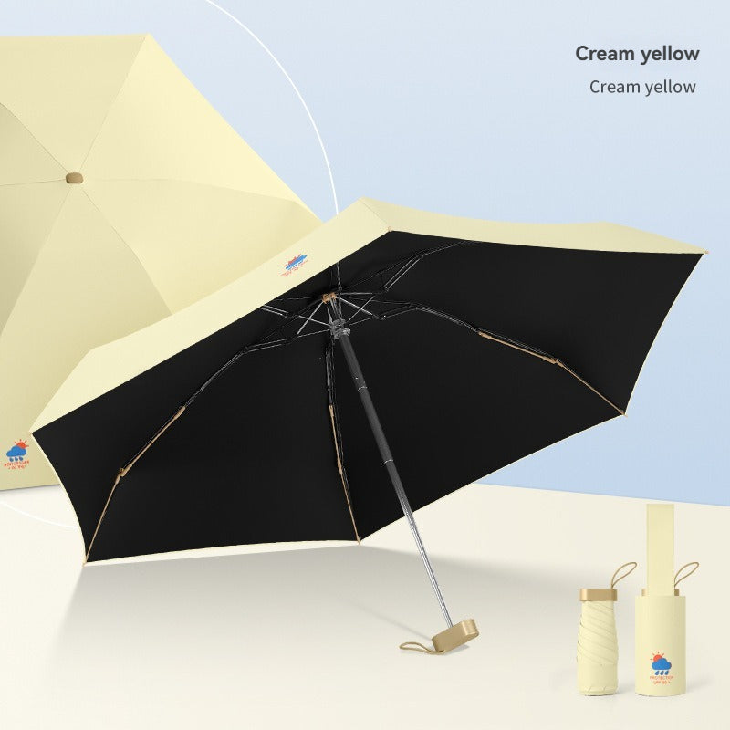 Japanese Mini Compact Portable Pocket Umbrella Ultra-Light Sun Protection Sun Protection 5-Fold Umbrella Vinyl Sun Umbrella For Women