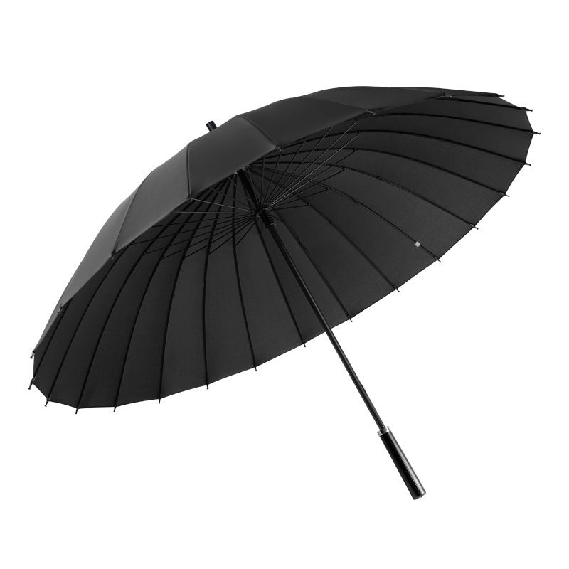 Straight 24-Bone Umbrella For Women, High-End, Automatic, Large, Long Handle, Rain Or Shine , Men'S Business
